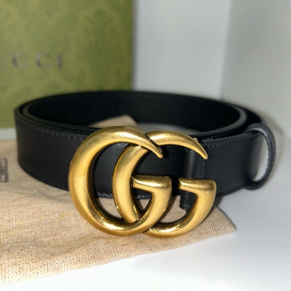 Gucci Accessories - GUCCI Black Leather belt with Double G Buckle